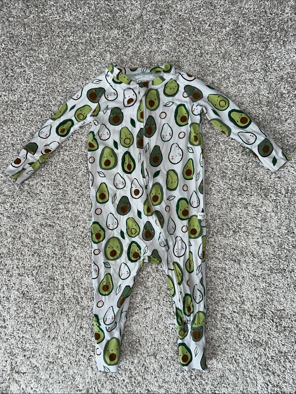 Loulou Lollipop Baby Avocado Print Footless Full-Zip